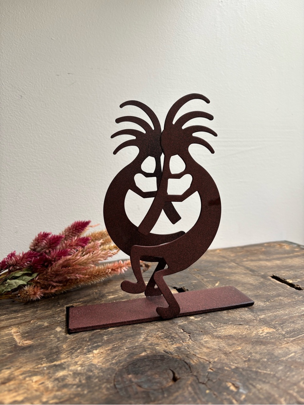 Vintage 1990s Metal Kokopelli napkin holder or letter holder.
